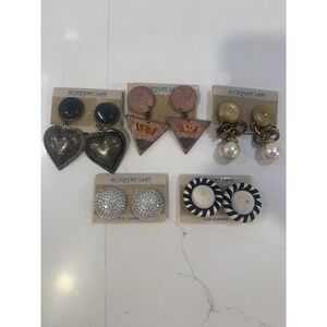 Vintage Clip On Earrings Jewelry Lot Of 5 Lady Accessory Earrings J9